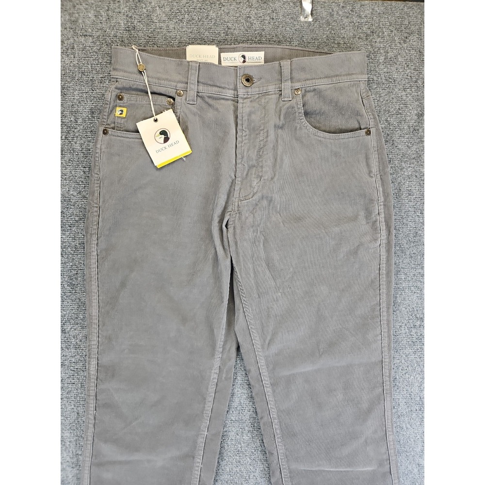 NWT Duck Head Mens Size 29 X 32 Gray Corduroy Five Pocket Pants 1561